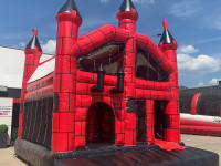 Hüpfburg Partyschloss rot